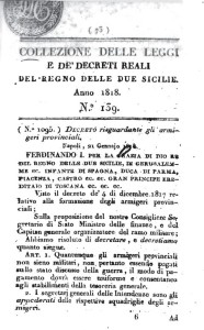 Leggi e decreti 1818